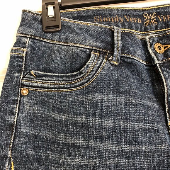 Jeans Simply Vera Straight Leg, Women's Size 6 Demin Dark Wash Blue Casual - Picture 8 of 9